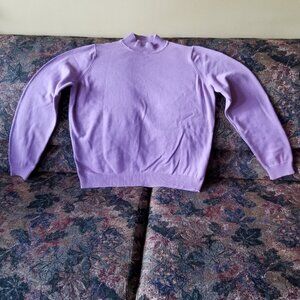 Lilac, cotton, long sleeve, mock neck, light sweater, M, Northern Reflections